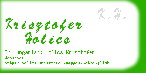 krisztofer holics business card